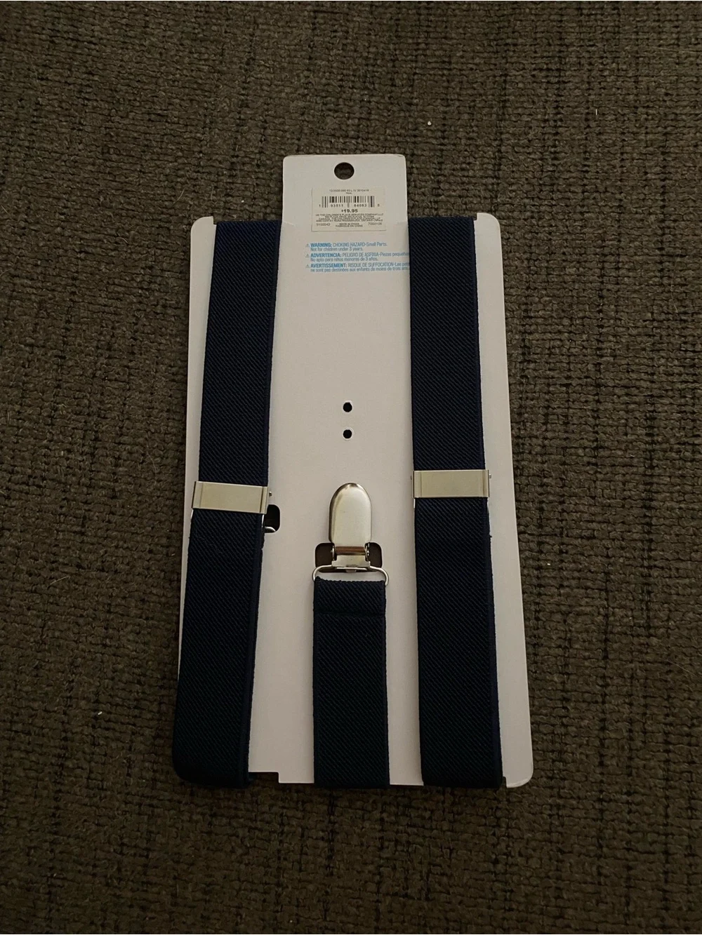 The Children's Place Navy Blue Kids Clip-On Suspenders Fits Ages 6-16